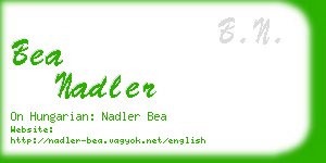 bea nadler business card